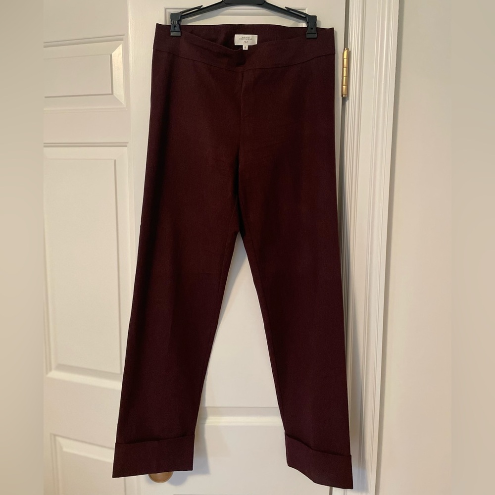 Avenue Montaigne Pull-On Pant in Dark Red